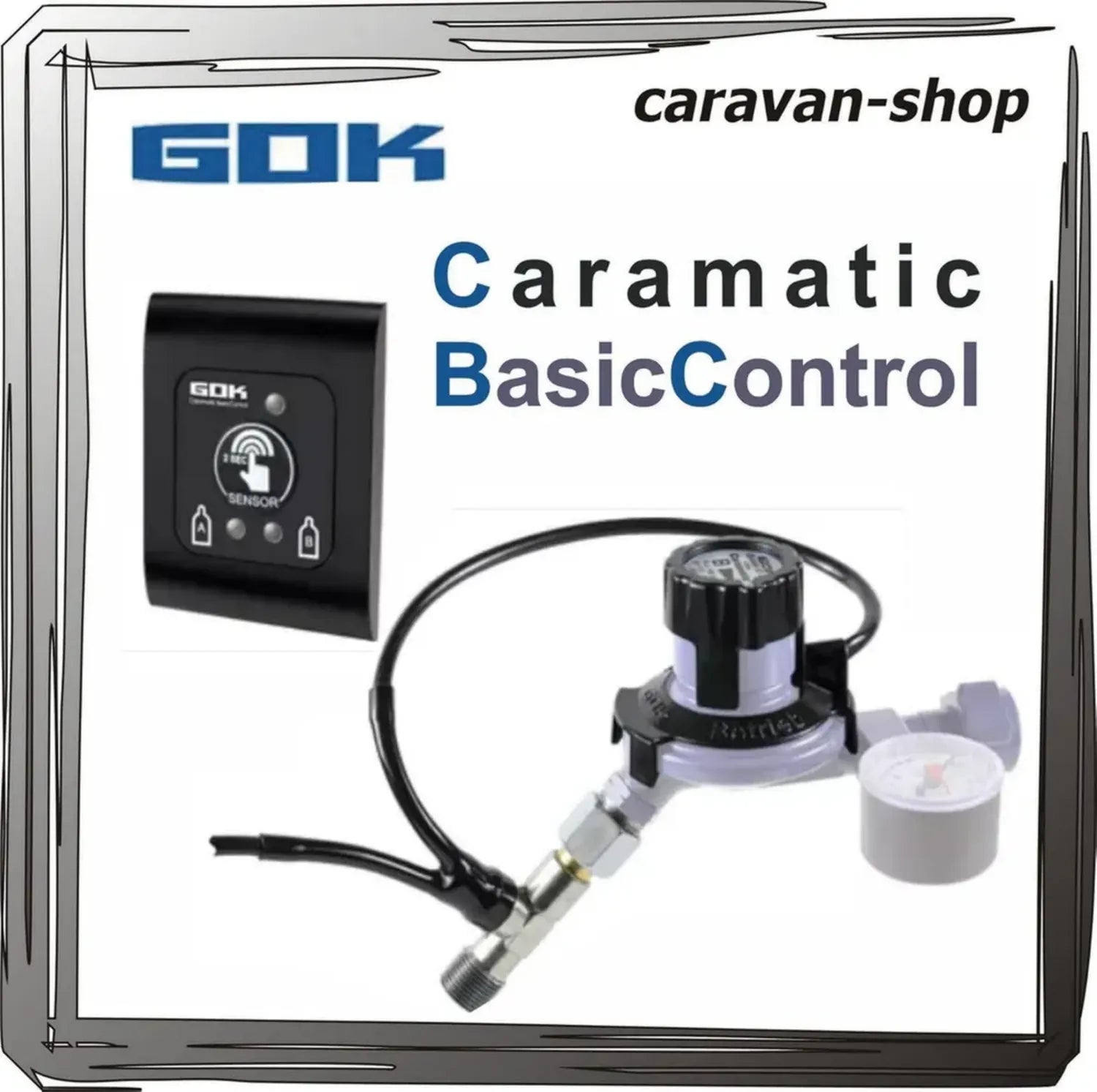 GOK Caramatic Basic Steuerset für Zweiflaschenanlagen im Wohnmobil und Boot