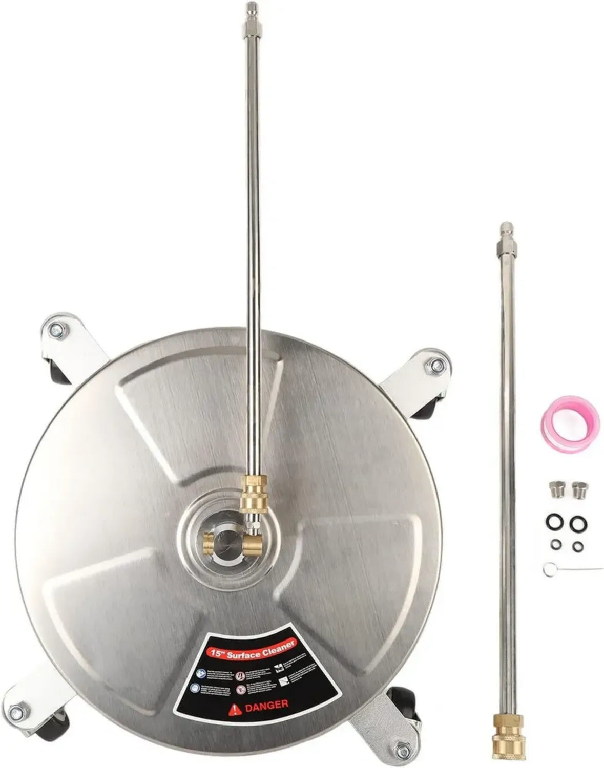 Hochdruck-Oberflächenreiniger 15 Zoll, 4000 PSI, mit 4 Rädern und 1/4 Zoll Schnellanschluss, ideal für Terrassen