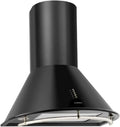 Klarstein Noir - Retro Wandhaube, 60 cm, Edelstahl, 430 m³/h, 3 Stufen, Abluft & Umluft, Schwarz