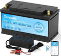 KEPWORTH 12.8V 100Ah LiFePO4 Batterie mit Bluetooth BMS, 15000 Zyklen, Ideal für Wohnwagen, Camping und Solar