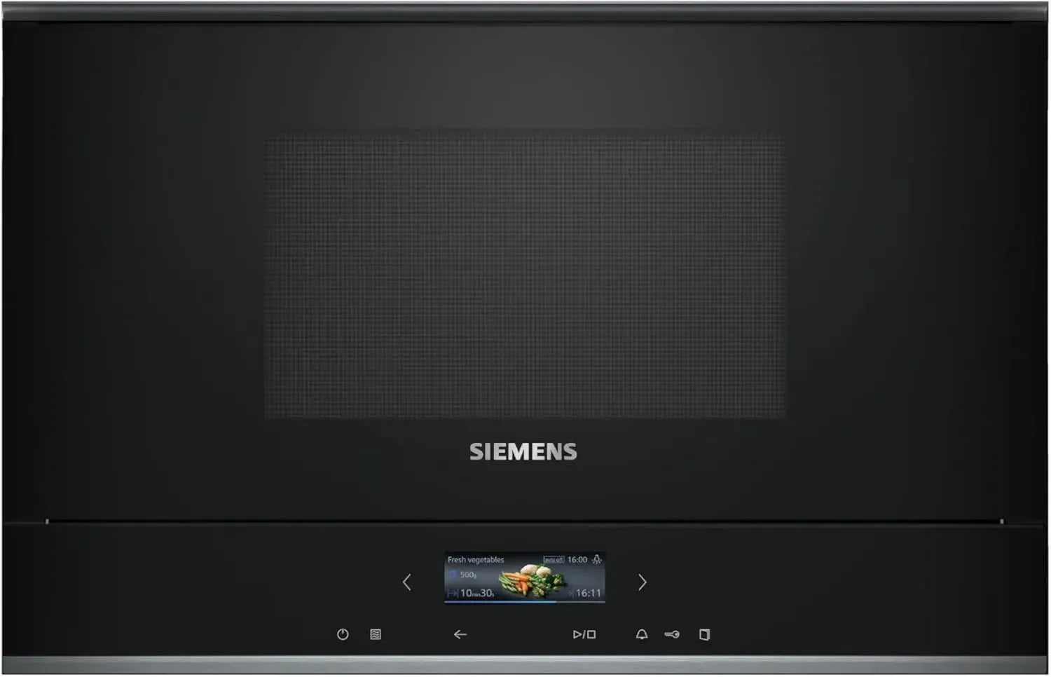 Siemens iQ700 Einbau-Mikrowelle, Schwarz, Automatikprogramme & Invertertechnologie, Grill & einfache Reinigung