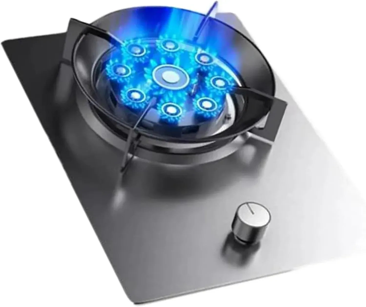 THEGA Tragbarer Gaskocher mit 8,5 kW, Edelstahl, Einflammig, Sicherheitsabschaltung