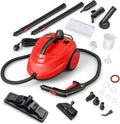Leistungsstarker Dampfreiniger 2000W mit 5 bar Druck, 160°C Temperatur, 1,8L Tank & 13 Zubehörteilen, 8 Min. Aufheizzeit, 5m Kabel, für 108 m² (Rot)