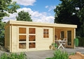 Holzgartenhaus Woodbury III, 5,8 x 2,5 m, mit Flachdach