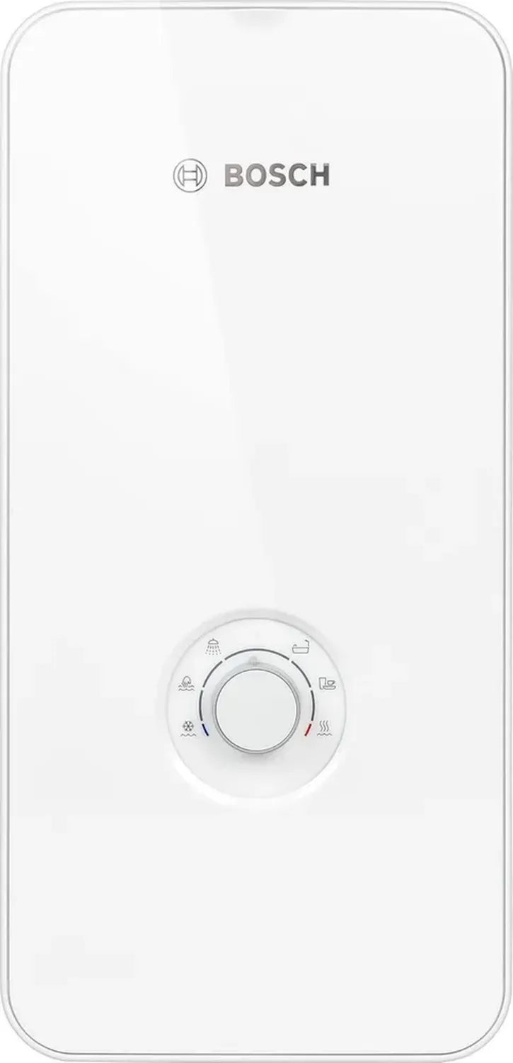 Bosch Durchlauferhitzer Tronic Comfort Plus umschaltbar 21-27 kW, druckfest, stufenlos einstellbar, Glasdesign, weiß, Energiesparend Klasse A
