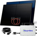 SUNNIVA® 1000W Balkonkraftwerk Bifazial Full Black Set mit Hoymiles 800W Wechselrichter, Glas-Glas PV Solarmodule, 5m Kabel, Bluetooth und WIFI