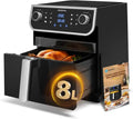Aigostar Heißluftfritteuse 8L mit Sichtfenster, 1700W, LED-Touchscreen, 12 Programme