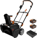 WORX WG471E Nitro Akku-Schneefräse 40V – Leistungsstarker Bürstenloser Motor – 51cm Räumbreite – 25cm Schneehöhe – Drehbarer Auswurfkanal – LED-Licht – Inklusive 2x 4Ah Akkus & Schnellladegerät