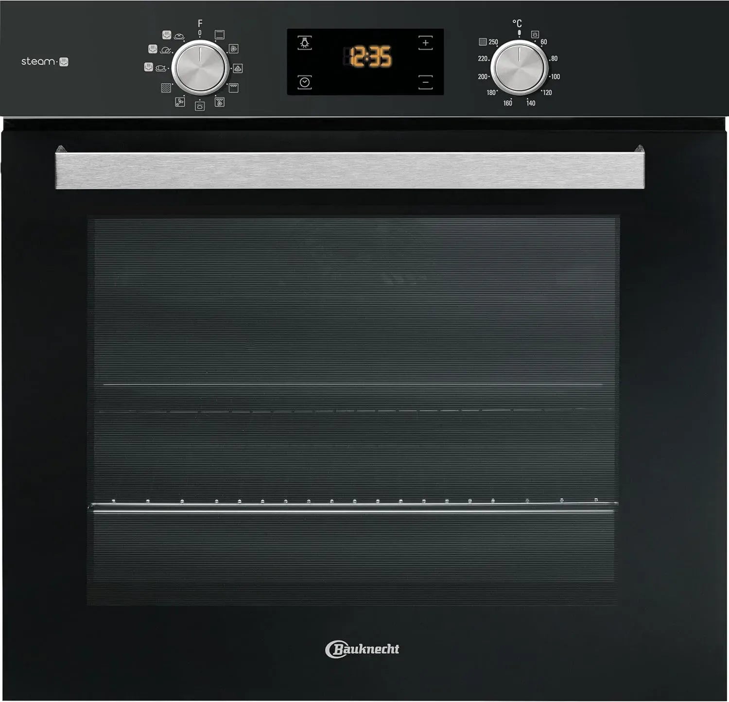 Bauknecht Einbau-Backofen 71L mit Pyrolyse, Dampffunktion und 11 Heizarten, Schwarz