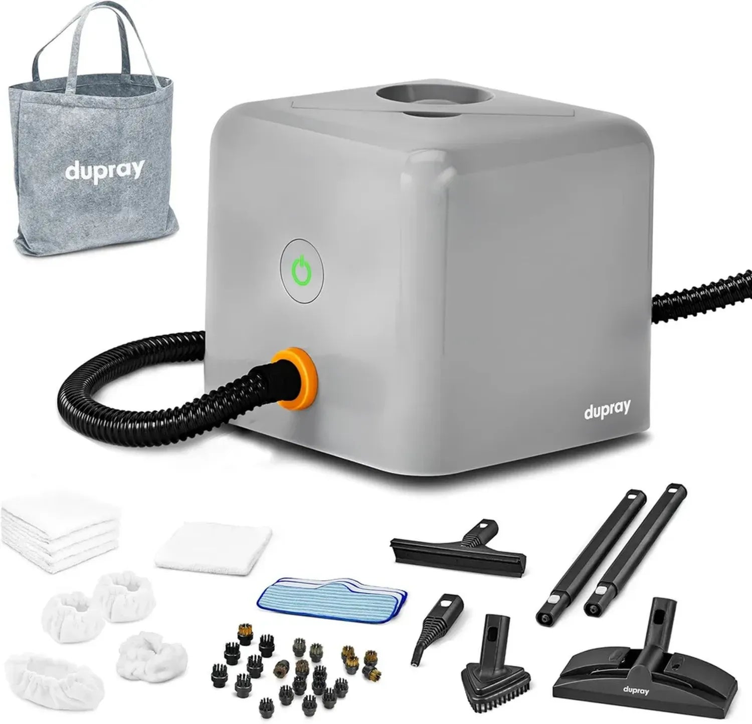 Dupray Neat Plus Dampfreiniger – Leistungsstarker Alleskönner für Böden, Möbel und Autos mit EU-Stecker und 40 Zubehörteilen