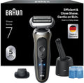 Braun Series 7 Herren Elektrorasierer, Kabelloser Nass- & Trockenrasierer mit 4in1 Reinigungsstation, 60 Min. Akku, Wasserdicht, Gold