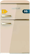 Cecotec Retro Kühlschrank 86L - Zwei Türen, Beige, Energieklasse E, mit Gefrierfach und Innenbeleuchtung