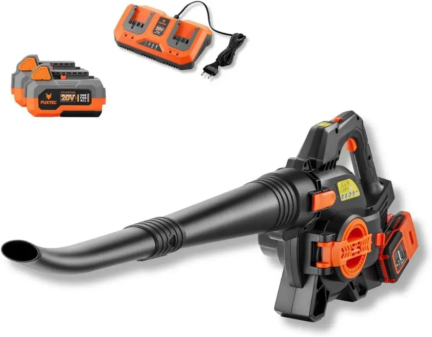 FUXTEC 40V Akku-Laubbläser und Sauger Set mit Häcksler, inklusive Akku und Ladegerät, 685.1 m³/h Saugleistung, ergonomischer Griff, stufenlose Geschwindigkeitsregelung