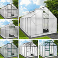 BRAST Aluminium Gewächshaus mit Fundament, rostfrei und wetterfest, Tüv-geprüft, 6mm Polycarbonatplatten, 130x190x195cm, Grau
