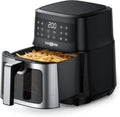 PARIS RHÔNE 5L Heißluftfritteuse XL mit Sichtfenster, 8-in-1 Airfryer, spülmaschinenfest, One-Touch-Bedienung, antihaftbeschichteter Korb
