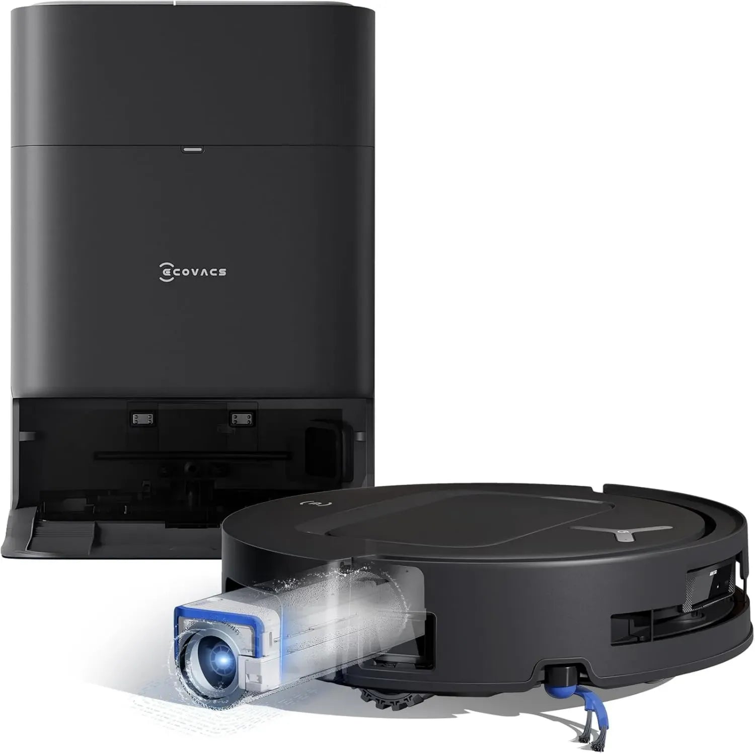 ECOVACS DEEBOT T80 Omni Staubsaugroboter mit fortschrittlicher Wischtechnologie, 18.000 Pa Saugkraft, Selbstreinigende OZMO Rollwalze, ZeroTangle 3.0, Moppwäscherei mit Heißwasser