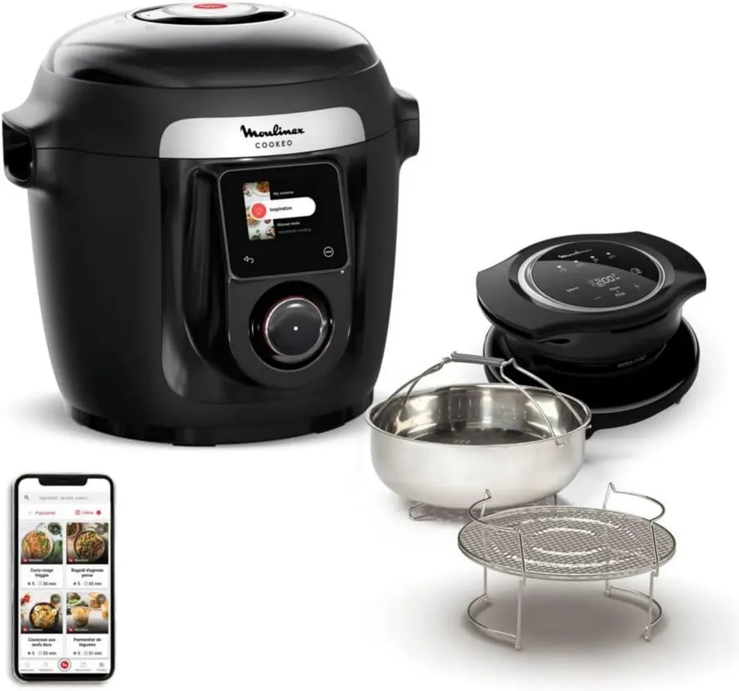 Moulinex Cookeo Wi-Fi Multikocher mit 14 Funktionen und Air Fryer, CE96X8F0