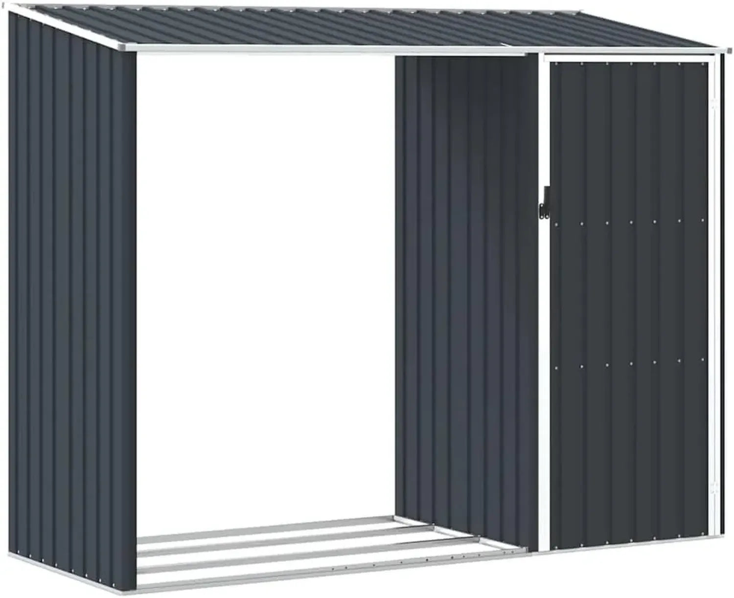 vidaXL Kaminholzunterstand Anthrazit 245x98x159 cm aus verzinktem Stahl für den Garten