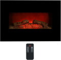 Elektrokamin mit LED-Flammen, 1800W Heizung, Wandmontage, Schwarz