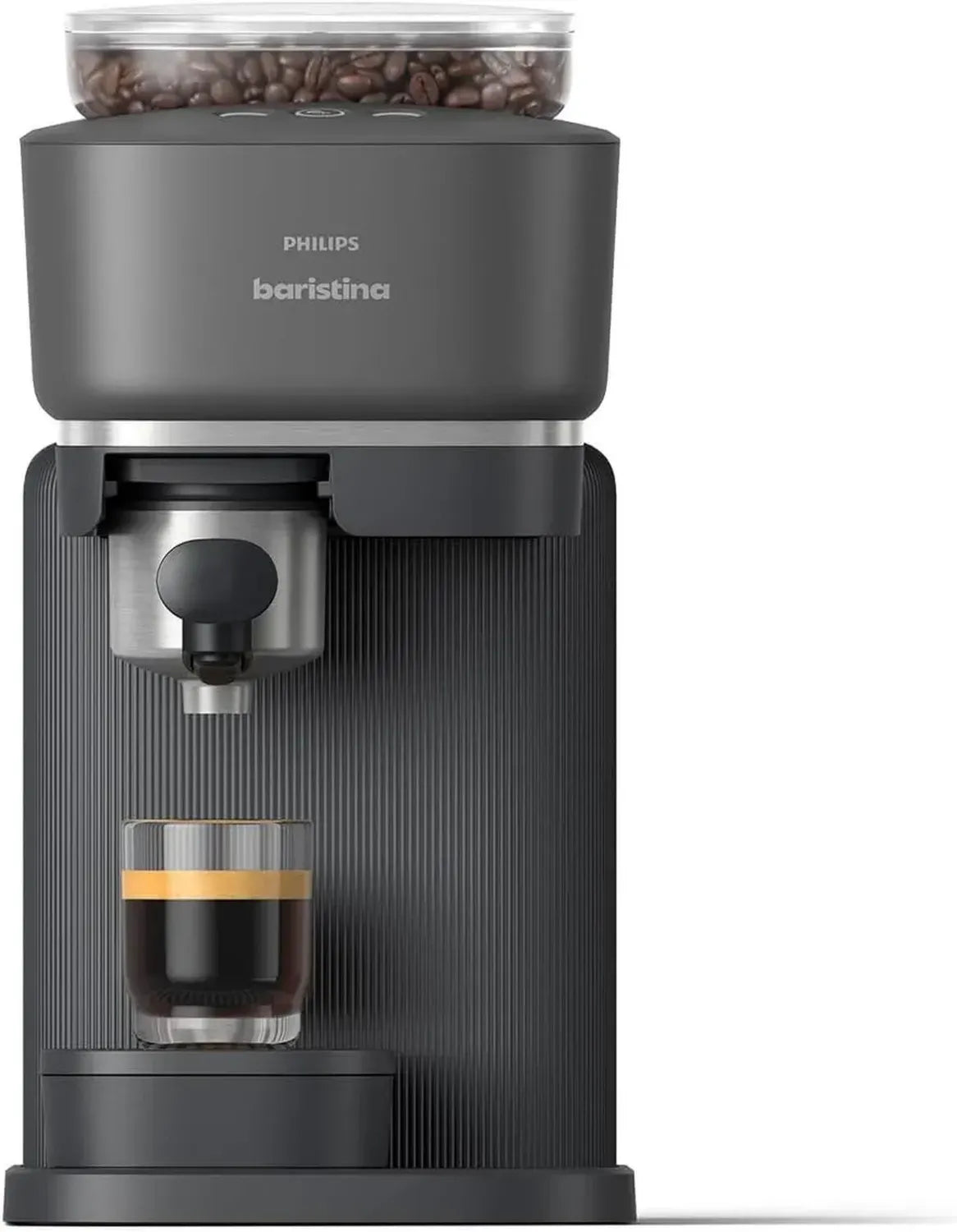 Philips Baristina Espressoautomat – Einfacher Genuss, Kompakte Maschine, 16-bar Pumpe, Automatische Mahlung, Schwarzgrau