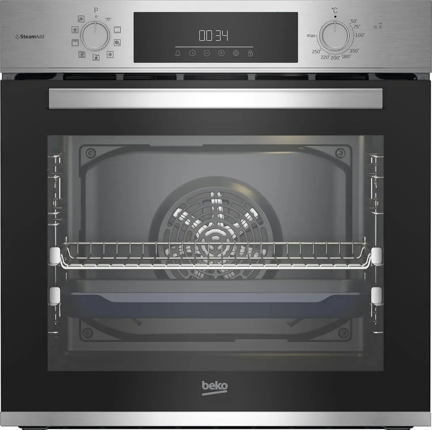 Beko BBIS12301XE Einbau-Backofen, 72L, 9 Funktionen, AeroPerfect, SteamAdd, Edelstahl