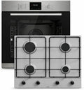 Böhme Einbaubackofen 78L mit Heißluft & Teleskopauszug + Gasline Gaskochfeld, 4 Brenner, Edelstahl