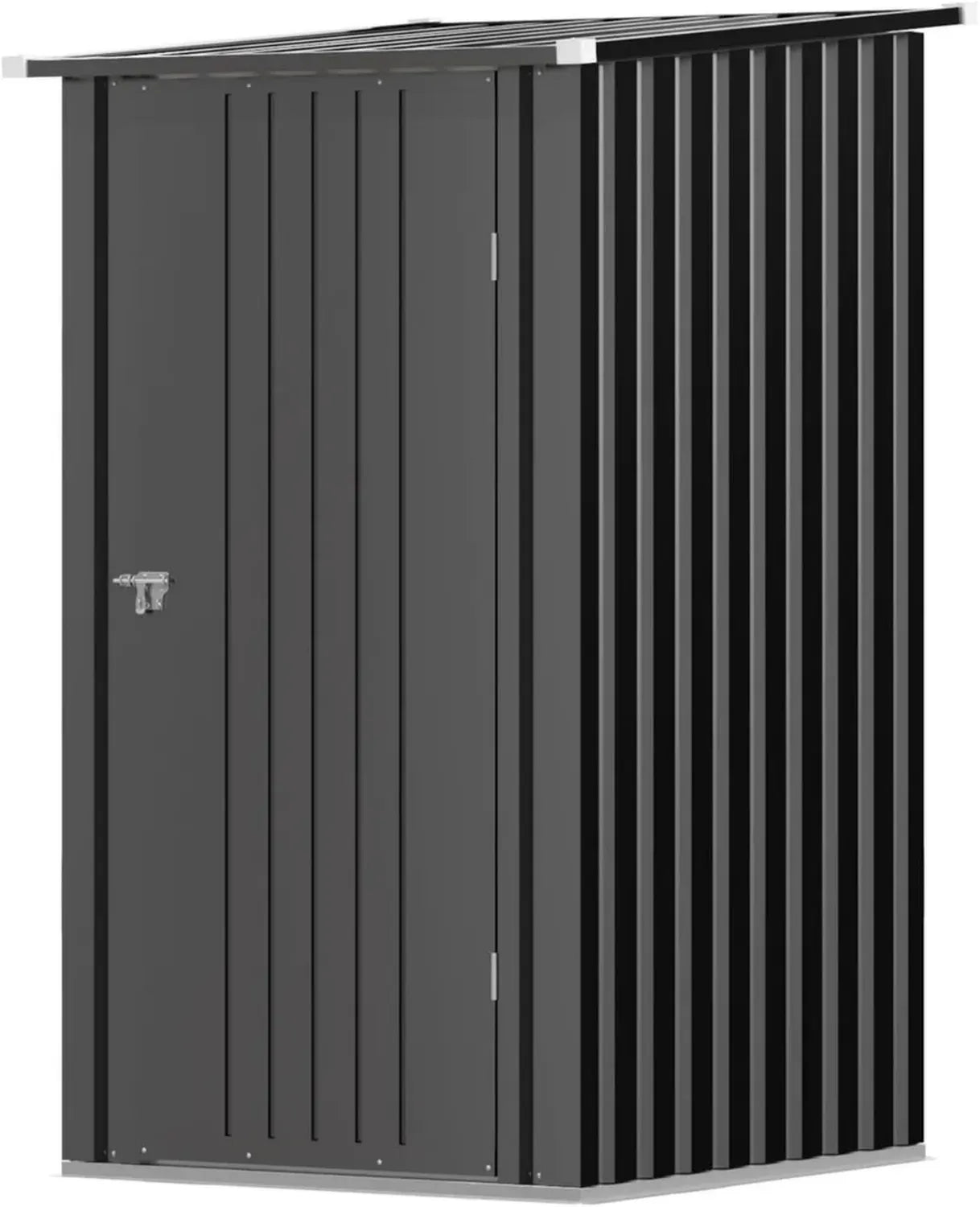 Robustes Metall Gerätehaus 1,5m³ mit Pultdach und abschließbarer Tür, 95x98x160 cm, Wasserdicht, Ideal für Garten, Terrasse und Rasen, Schwarz