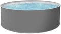 Runder Stahlwandpool Griza Premium-Komplettset 450x120 cm, graue Poolfolie 0,8mm, inklusive Skimmer, Leiter und Sandfilterpumpe