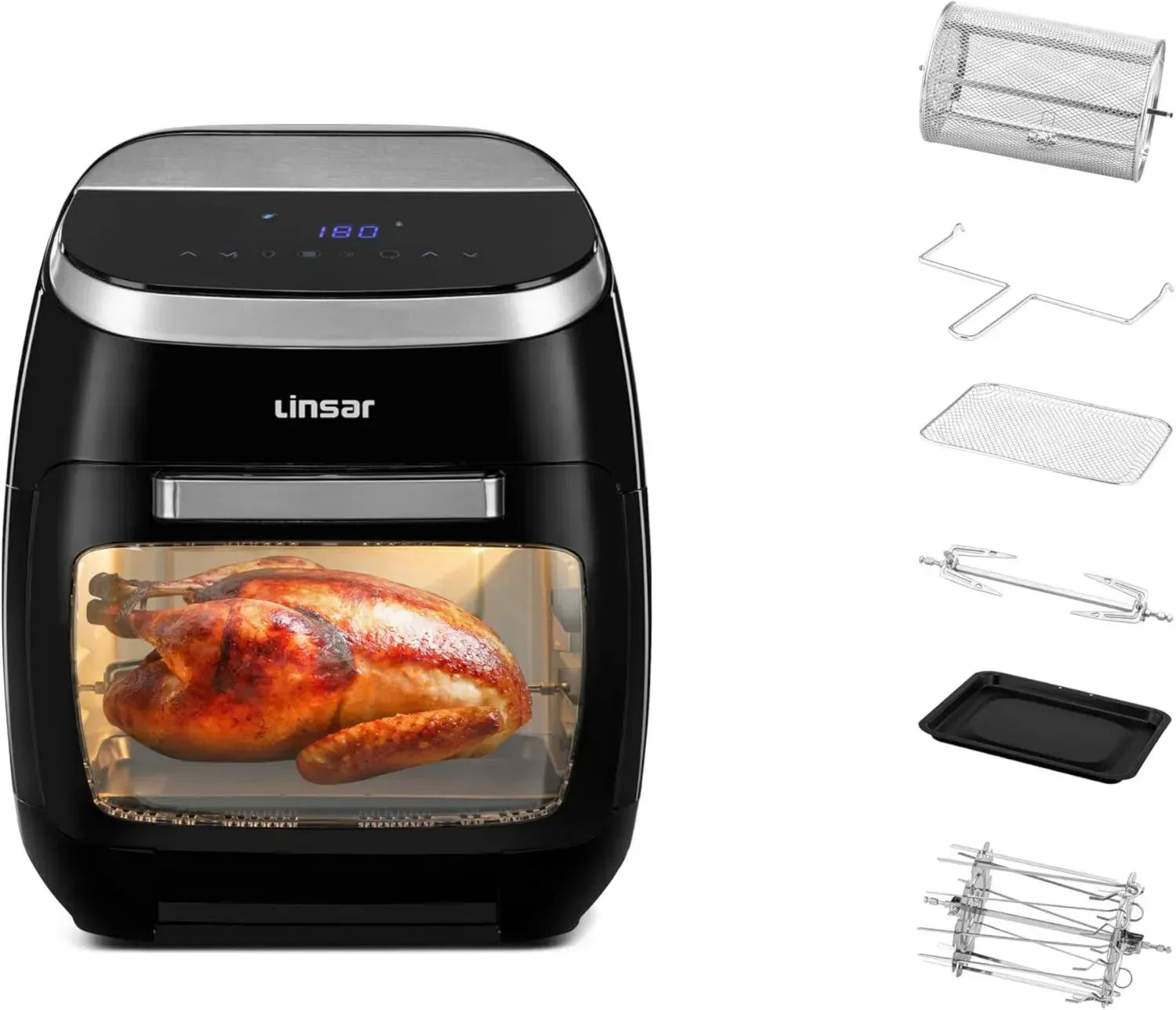 XXL Heißluftfritteuse 11L mit VORTX-Technologie - Air Fryer Ofen inkl. Zubehör & 8 Programmen - Präzise Temperaturregelung 65-200°C, 2000W Leistung