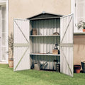 Tidyard Gartenschrank aus Metall, wetterfest, Anthrazit, 116x45x175 cm