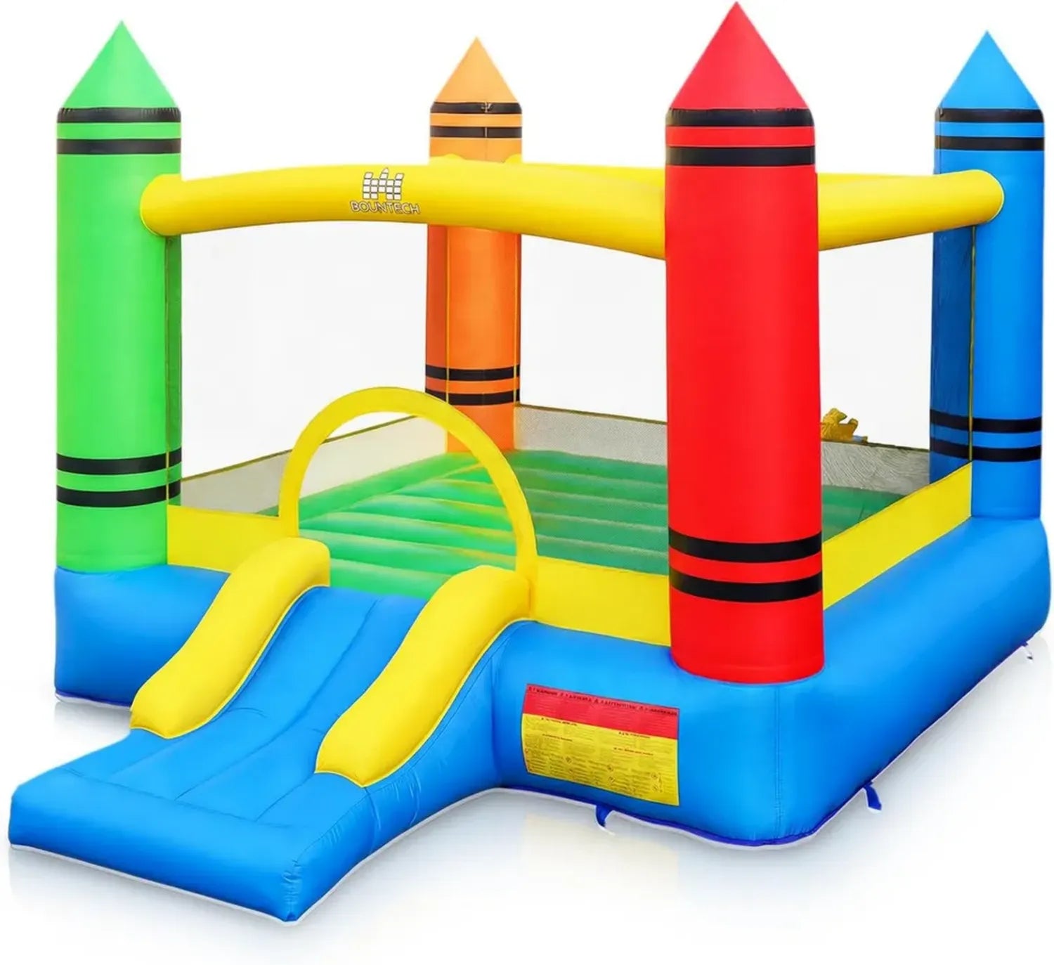 COSTWAY Spielburg mit Rutsche, großer Hüpfbereich, Kinder-Bounce-Schloss für drinnen und draußen, 346 x 259 x 220 cm