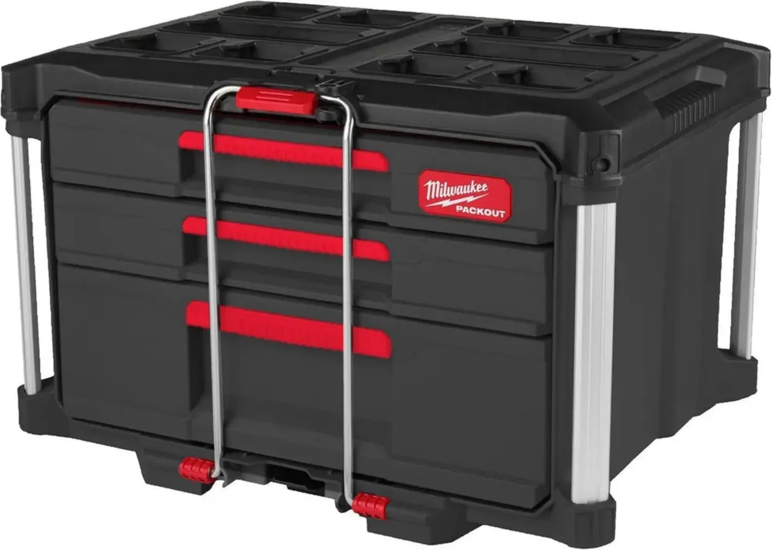 Milwaukee Packout Werkzeugsystem mit 2 flachen & 1 hohen Schublade