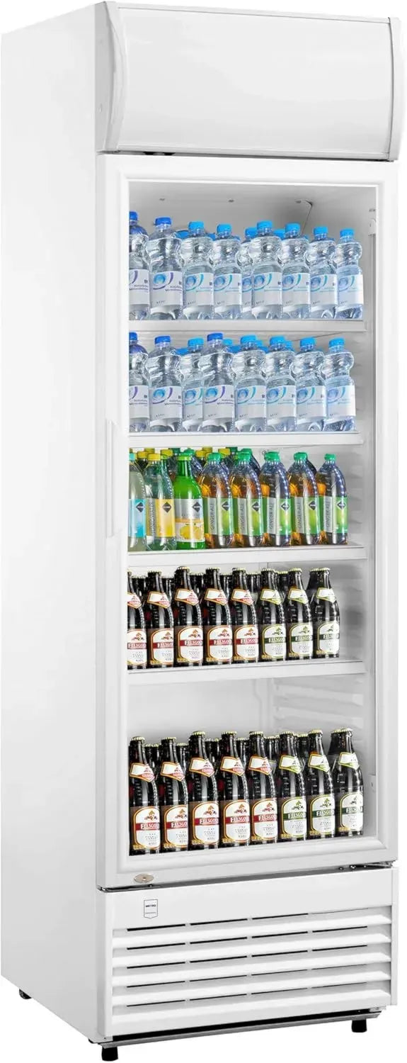 Effizienter Getränkekühlschrank mit Glastür, LED und 4 Böden, 324L