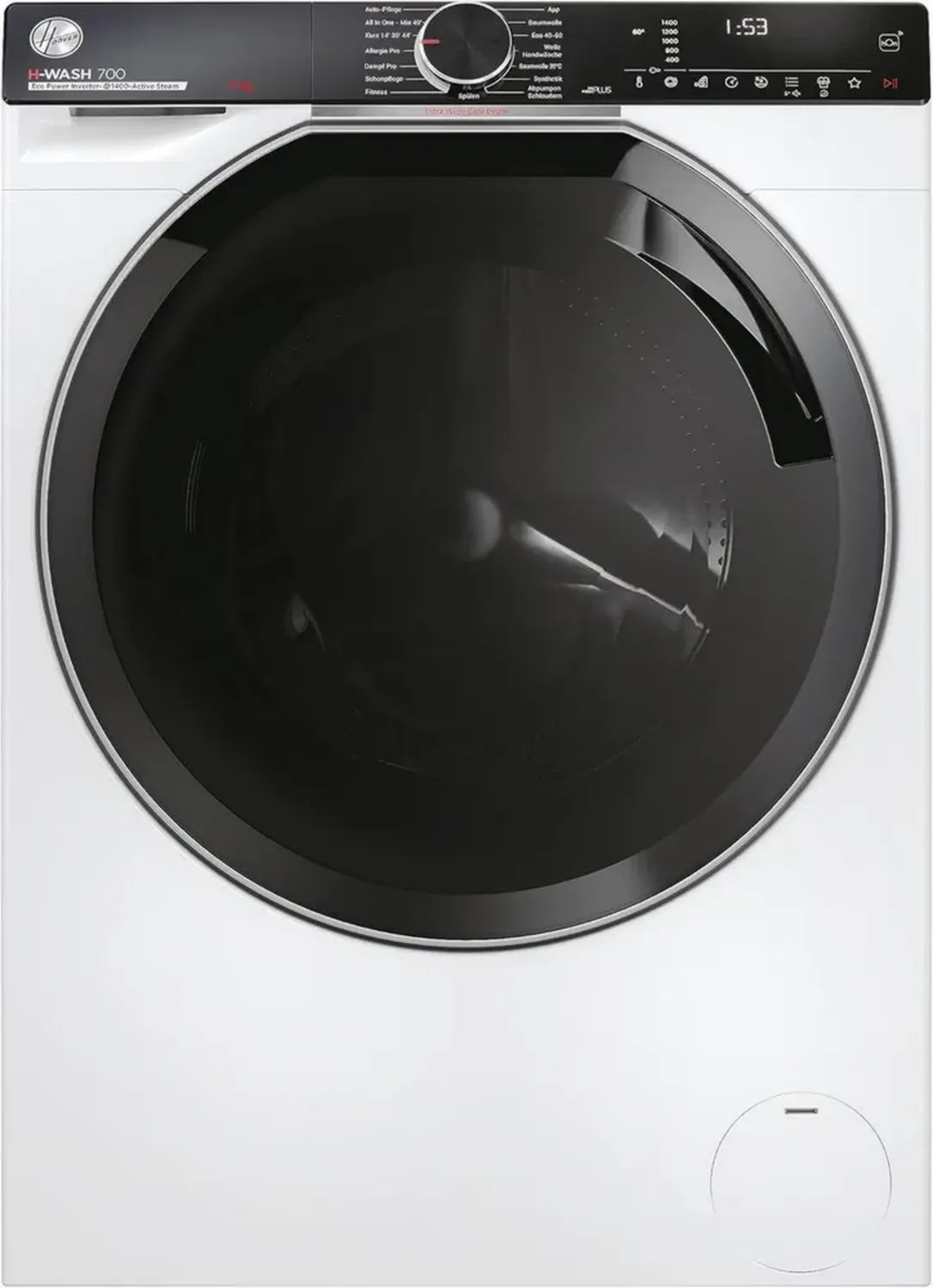 Hoover H-WASH 700 H7W4 Waschmaschine, 9 kg Kapazität, Dampffunktion, Aquastop, Wi-Fi Steuerung per App, Energieklasse A