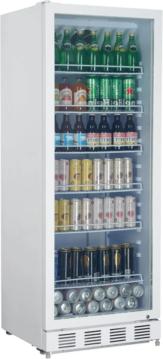 METRO Professional Getränkekühlschrank 280L, Metall/Glas, belüftet, 210W, abschließbar, Weiß