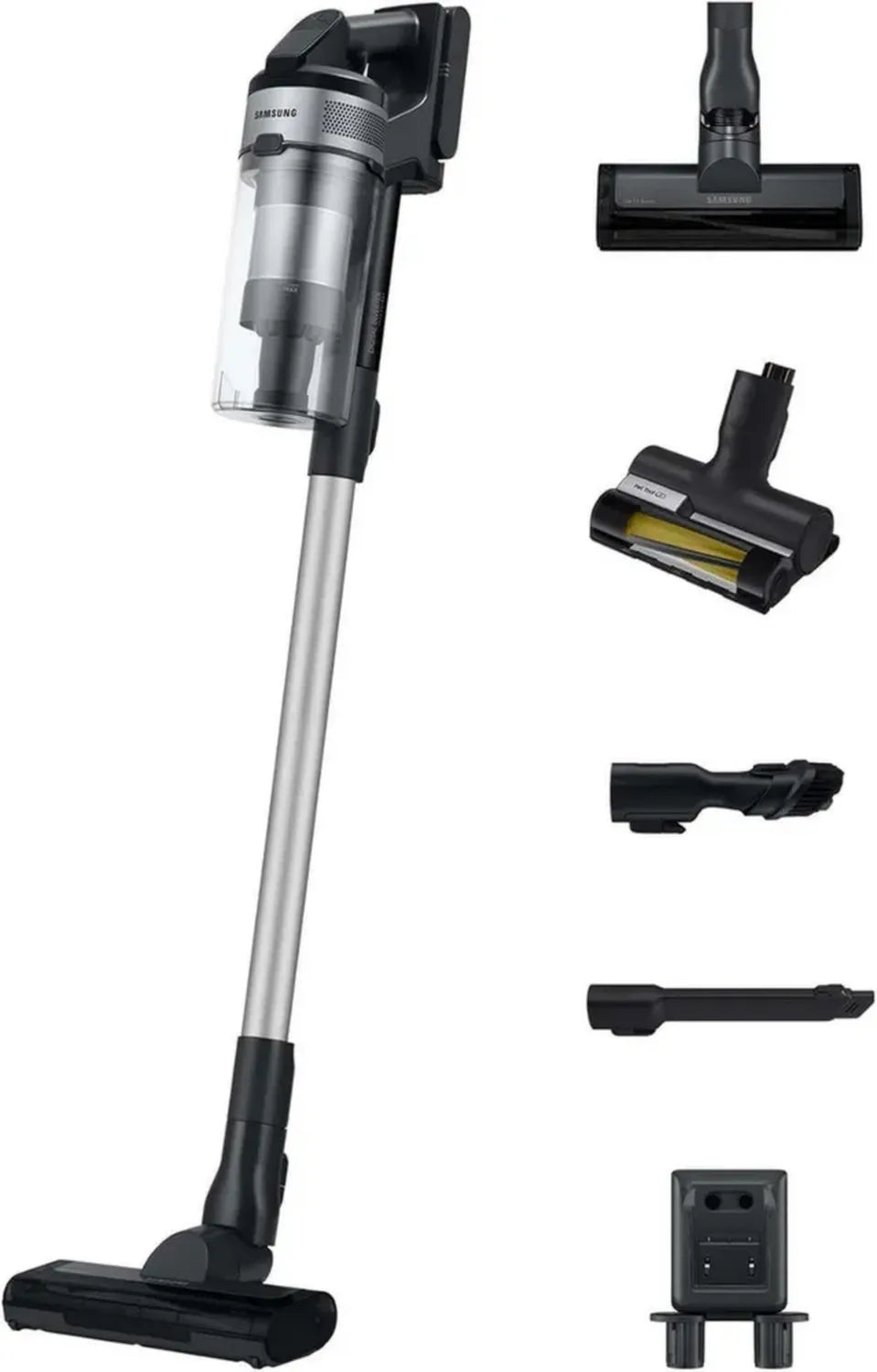 Samsung Jet 65 PetPRO kabelloser Staubsauger, 150 W, mit Tierhaarbürste und Zubehörset, Silber