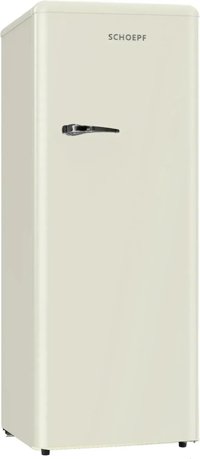 Retro-Kühlschrank RKS245, 238L, LED-Licht, Höhenverstellbare Füße, 40 dB, Creme