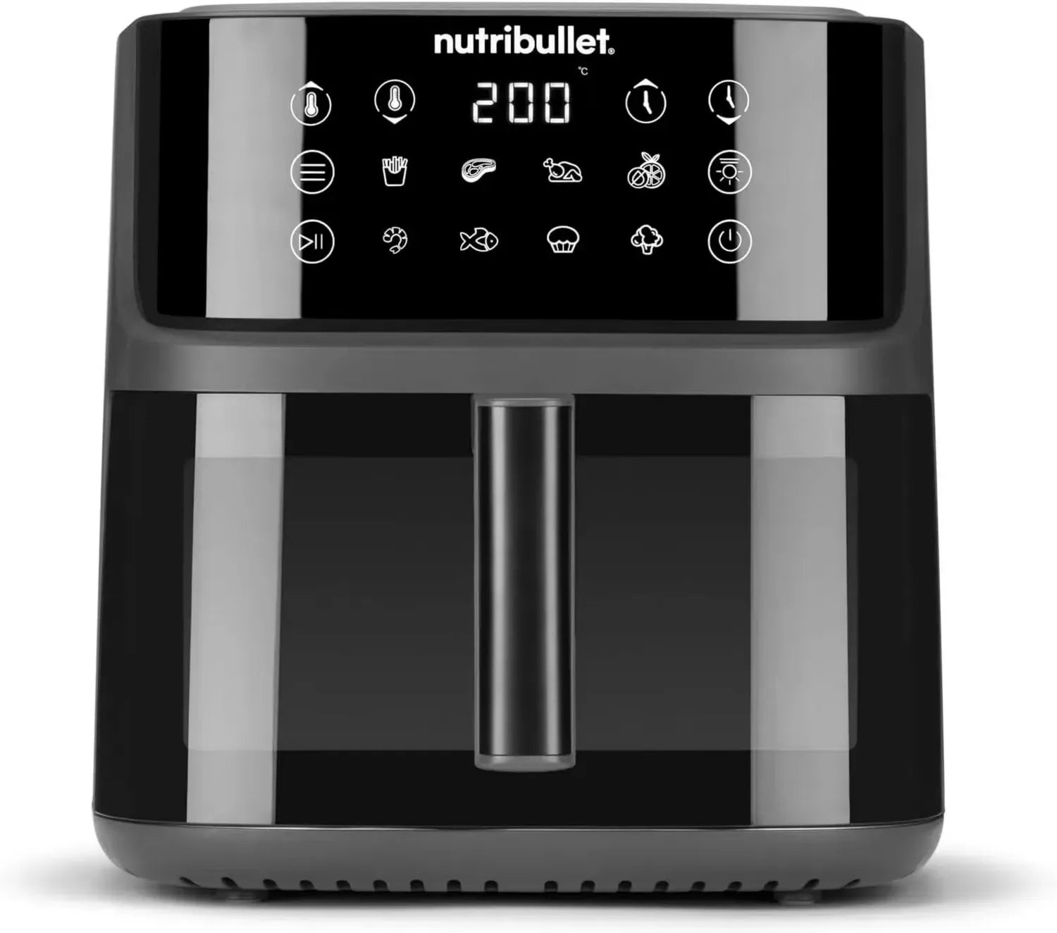 Nutribullet Heißluftfritteuse 8L, Touchscreen, 8 Programme, PFAS-frei, 2000W, Spülmaschinenfest, Mattschwarz