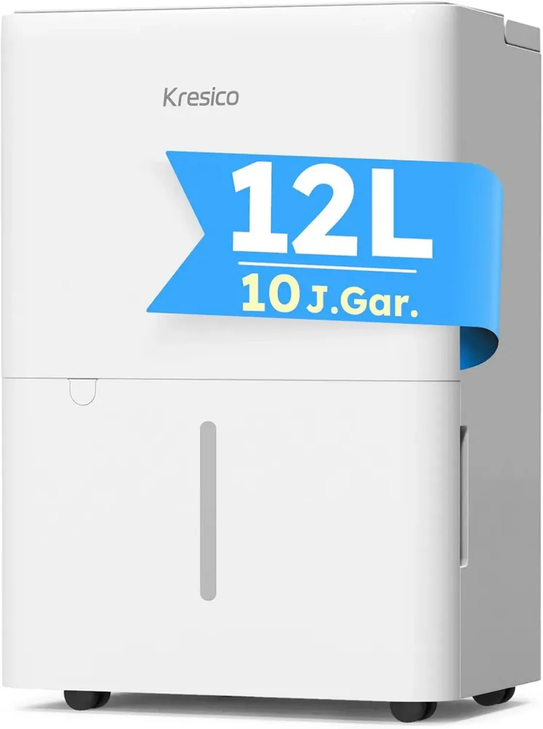 Elektrischer Luftentfeuchter 12L/Tag, leise Entfeuchtung für Keller und Räume bis 25m², mit Timer und Ablaufschlauch