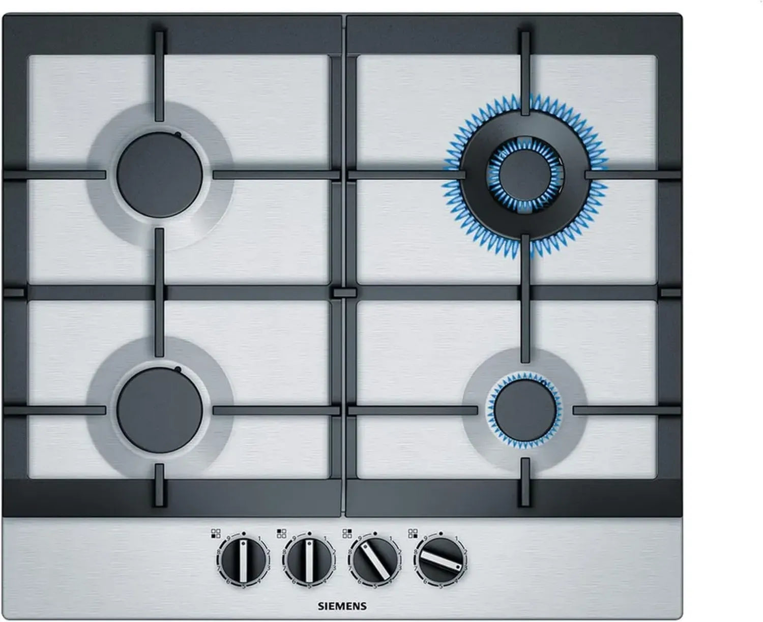 Siemens iQ500 Gaskochfeld, 4 Brenner, 58,2 cm, Edelstahl