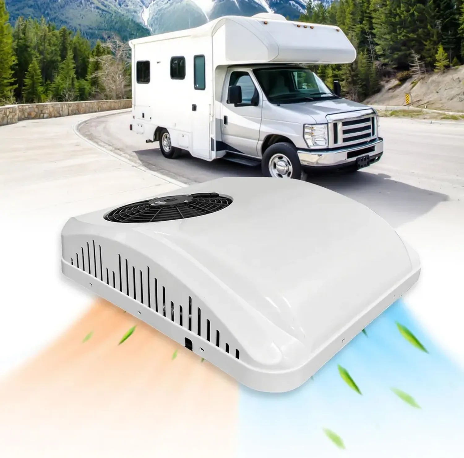 12V Dachklimaanlage für Wohnmobile, LKW und Anhänger - 8800 BTU elektrische Kühlanlage