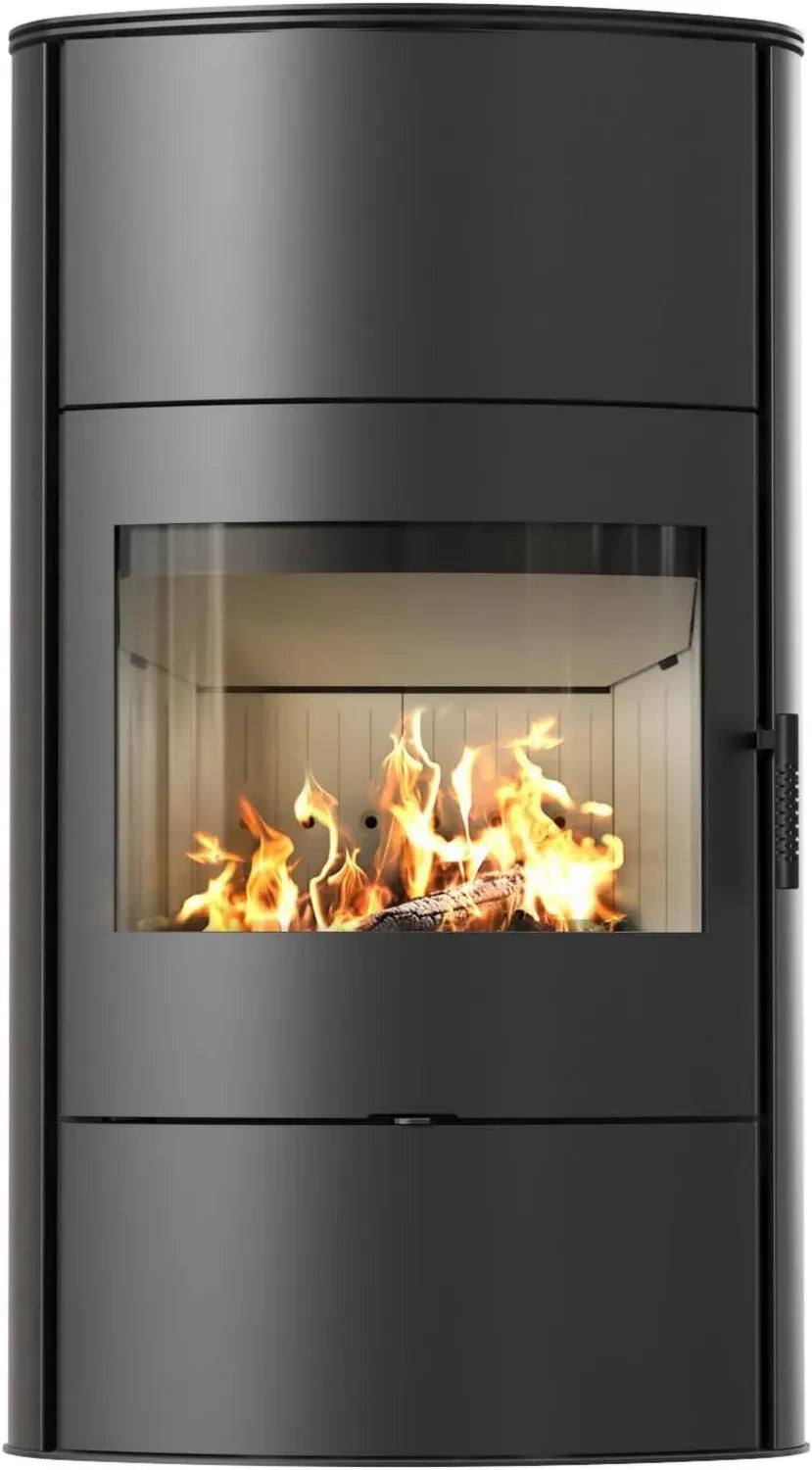 Effizienter Kratki Kaminofen Rollo 8 kW, Raumluftunabhängig, Ø 150 mm, BImSchV Stufe 2, EEK A+, Schwarz