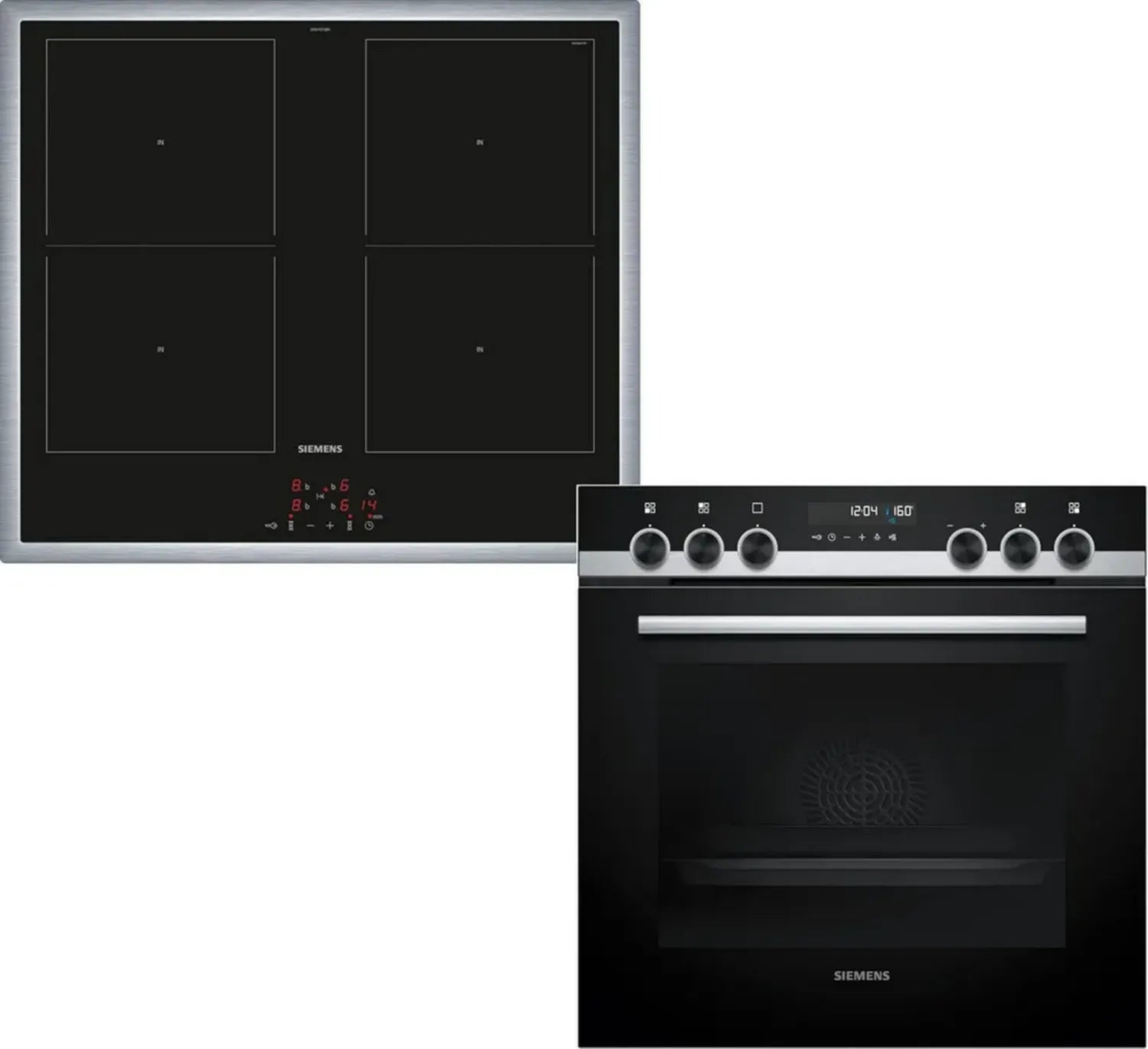 Siemens iQ500 Einbau-Backofenset mit Pyrolyse und Induktionskochfeld, Edelstahl, 60x60 cm