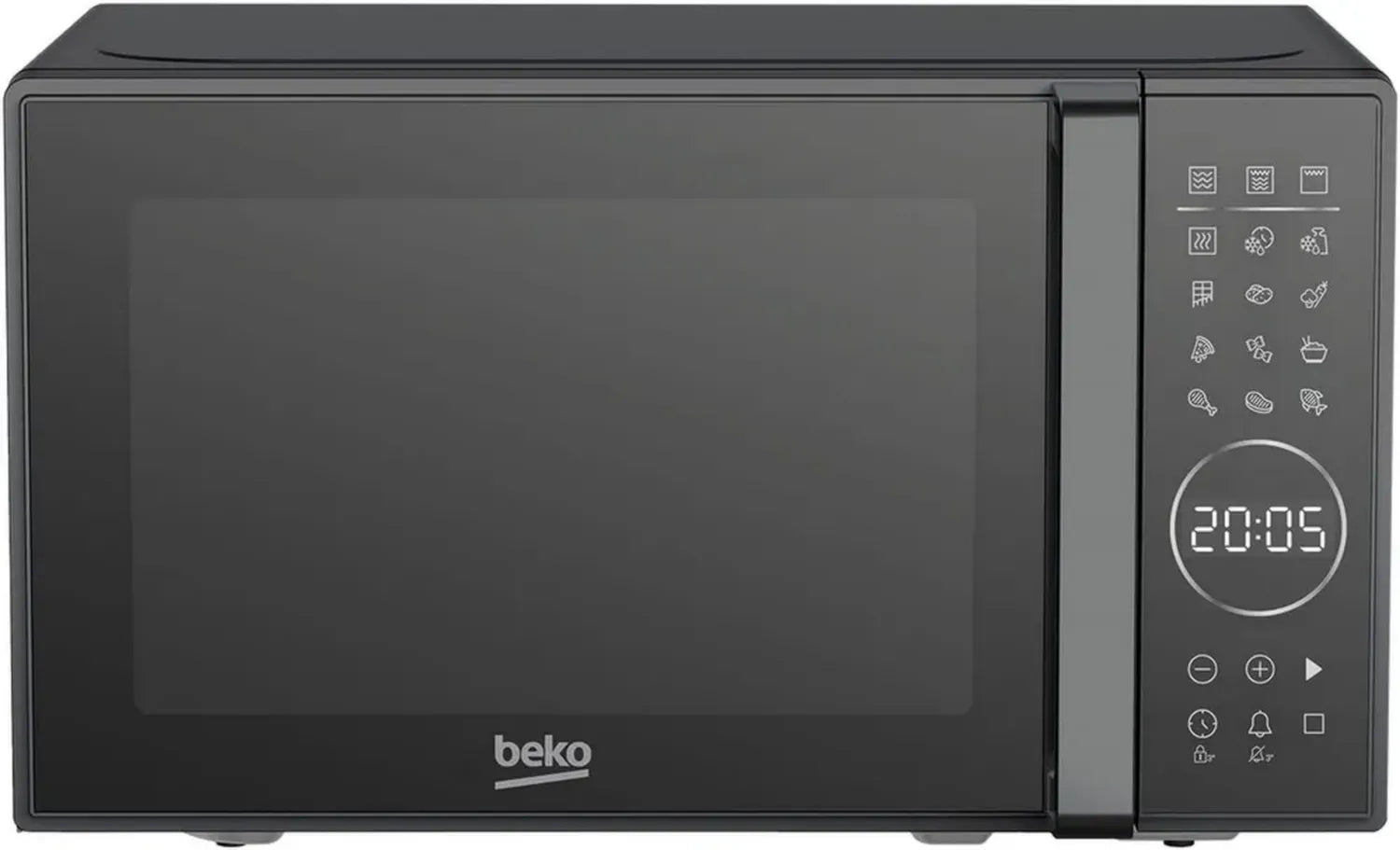 Beko Mikrowelle mit Grill, 20L Kapazität, 1000W, digitaler Timer, freistehend, 10 Stufen, Schwarz