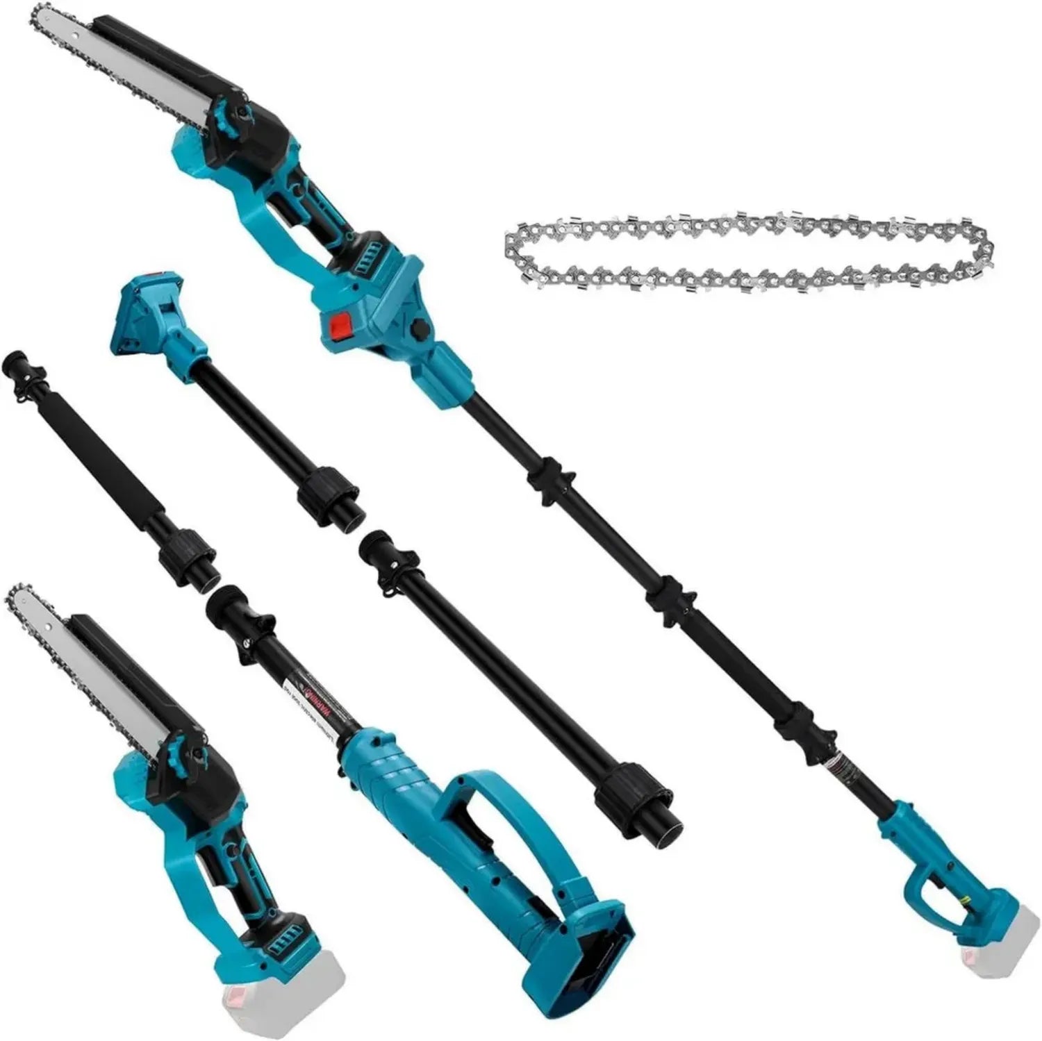 Kabellose 2-in-1 Teleskop-Kettensäge, 18V kompatibel, 6 Zoll, bürstenlos, für Ast- und Baumschnitt, ohne Akku
