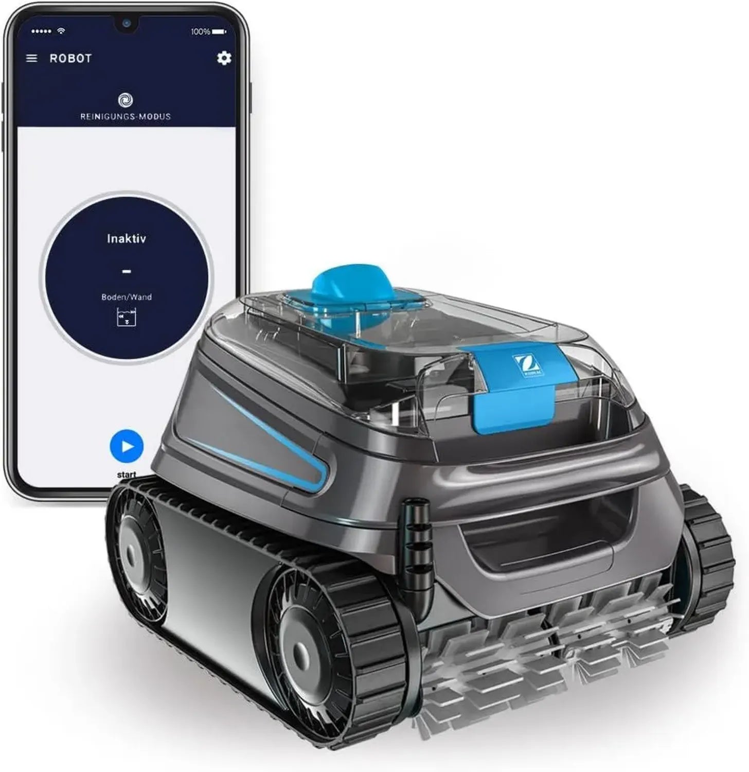 Zodiac CNX 30 iQ Poolroboter, für bis zu 12x6 m Pools, mit Boden-, Wand- und Wasserlinienreinigung, App-Steuerung, Zyklontechnik