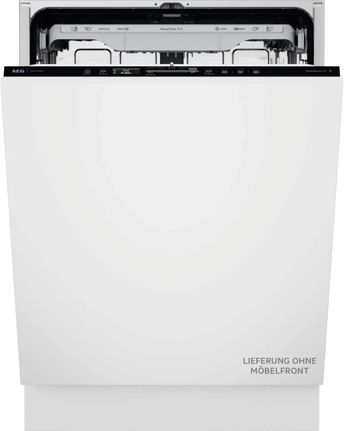 AEG 9000 Serie Vollintegrierter Geschirrspüler, 60 cm, WLAN-fähig, Flüsterleise 35 dB, Energiesparend A-10%, Innenbeleuchtung, Flexible Körbe für Gläser und Bleche