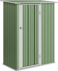 Robustes Outsunny Metall Gartenhaus, 142 x 86 x 189 cm, mit Abschließbarer Tür und Wetterbeständigem Pultdach, Grün