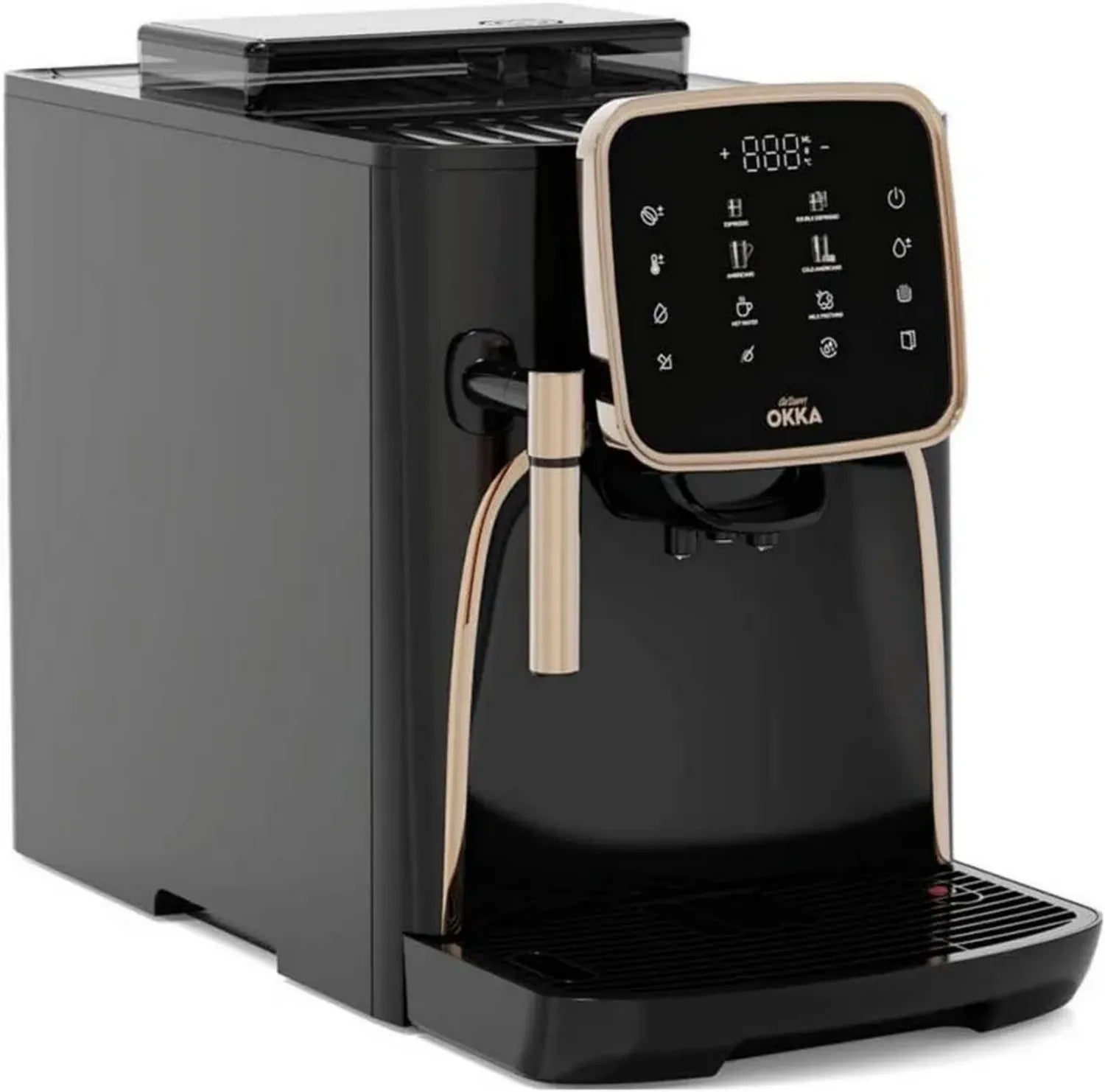 Arzum OK0030 Kaffeemaschine, Bronze, mit Milchaufschäumer und Kupferakzenten