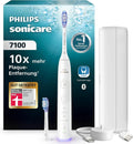 Philips Sonicare 7100 Schallzahnbürste mit App, 4 Modi, 3 Intensitäten, Drucksensor, EasyStart, SmarTimer, Weiß, Modell HX7420/02